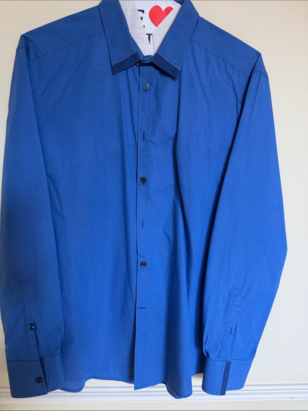 Versace Royal Blue Long-Sleeve Dress Shirt